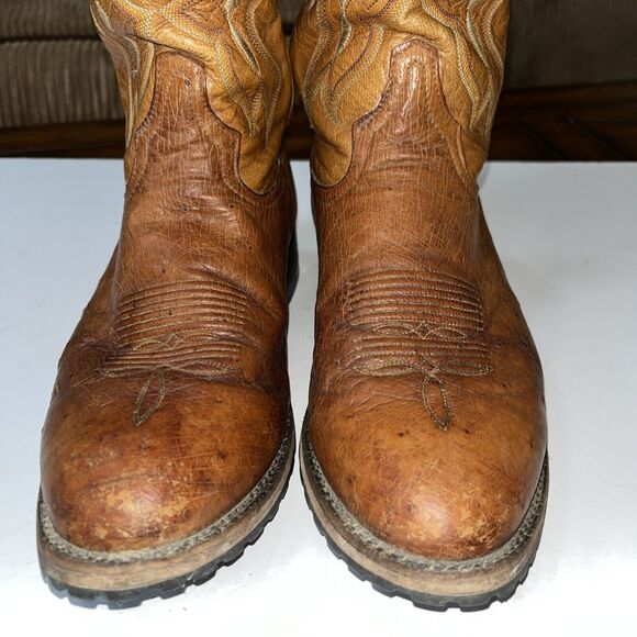 Tony Lama CT873 8.5D Mens Cowboy Western Boots‎ Multi Brown - Picture 6 of 10